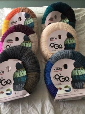 Bundle - 6 skeins of Caron Yarnspirations  Colorama O’Go tangle free yarn